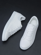 Men's Casual Sports Sneakers, Lightweight Non-Slip Flat Lace-Up White Shoes For All Seasons, Suitable For Students, Spring/Autumn Versatile Shoes For Men Valentines