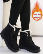 Winter Snow Boots Mid-Calf Warm Non-Slip Soft Sole Casual Flat Shoes