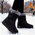 Winter Snow Boots Warm Fur Lined Outdoor Hiking Shoes Solid Color