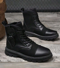 Men's Lace Up Mid Top Shoes, PU/Canvas Upper And Non Slip PVC Sole, Lightweight