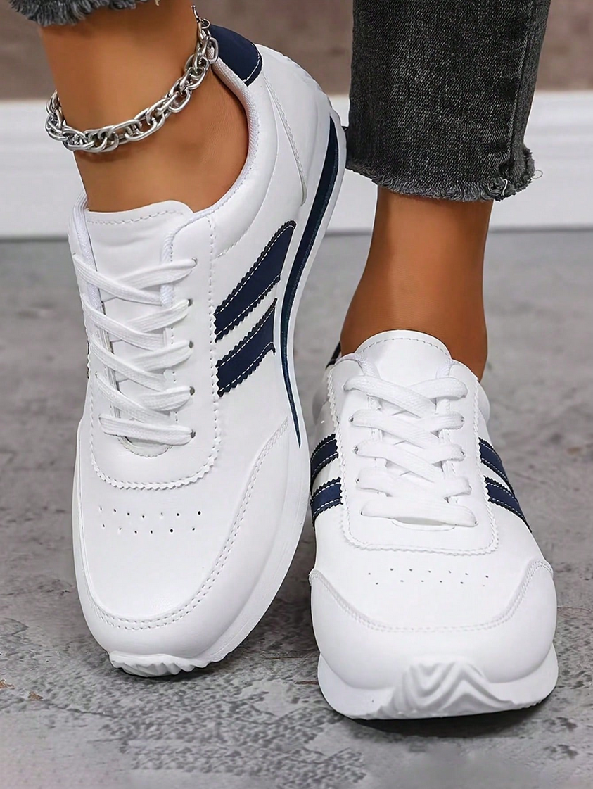 FZY Retro Canvas Sneakers White Low Top Lace Up Casual